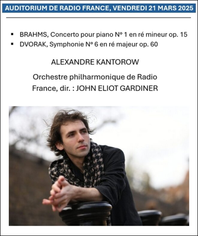 Alexandre Kantorow et John Eliot Gardiner : somptuosité de Brahms, éclat de Dvorak