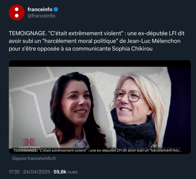 LFI : Harcèlement moral au plus haut niveau