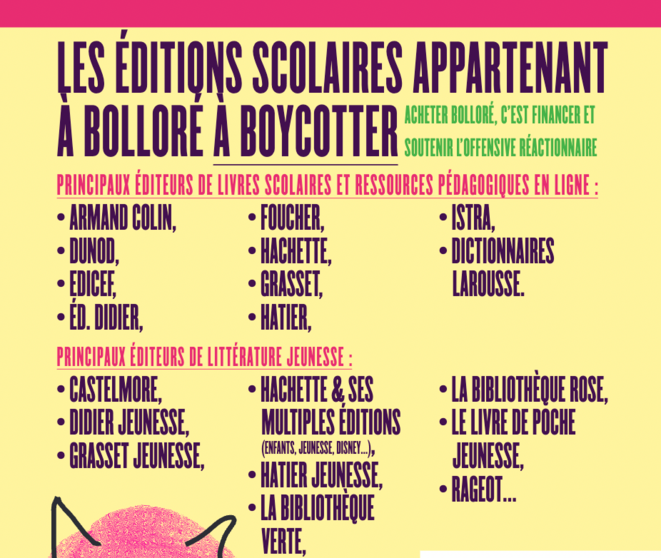 Ne laissons pas Bolloré et ses idées d'extrême droite envahir les manuels scolaires