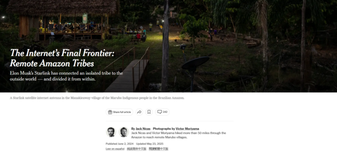 La tribu brésilienne Marubo poursuit 3 médias américains dont le New York Times