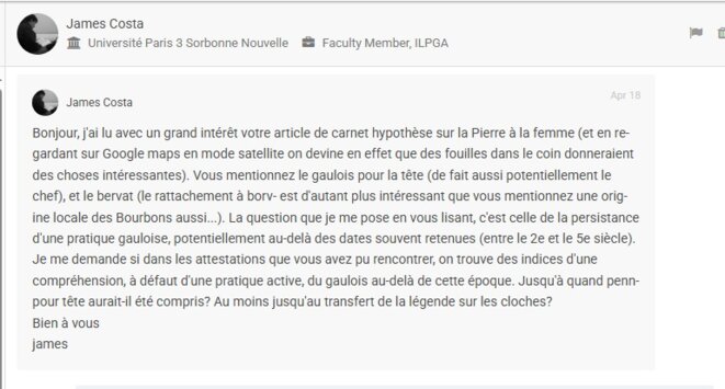 Du thème penno à saint Epain: réponse à James Costa