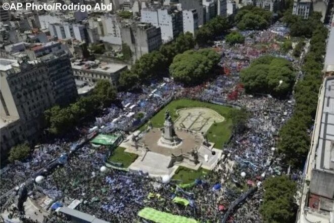 Mobilisation ouvrière en Argentine.