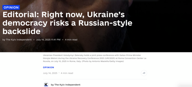 La démocratie ukrainienne ne doit pas régresser comme en Russie