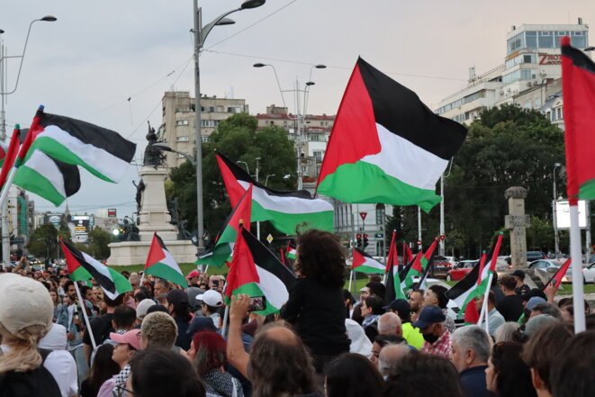 À Bucarest, une manifestation en soutien aux Palestinien·es