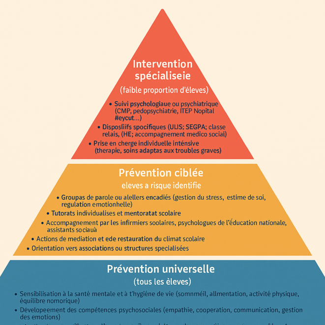 La pyramide de la santé mentale des adolescents en milieu scolaire
