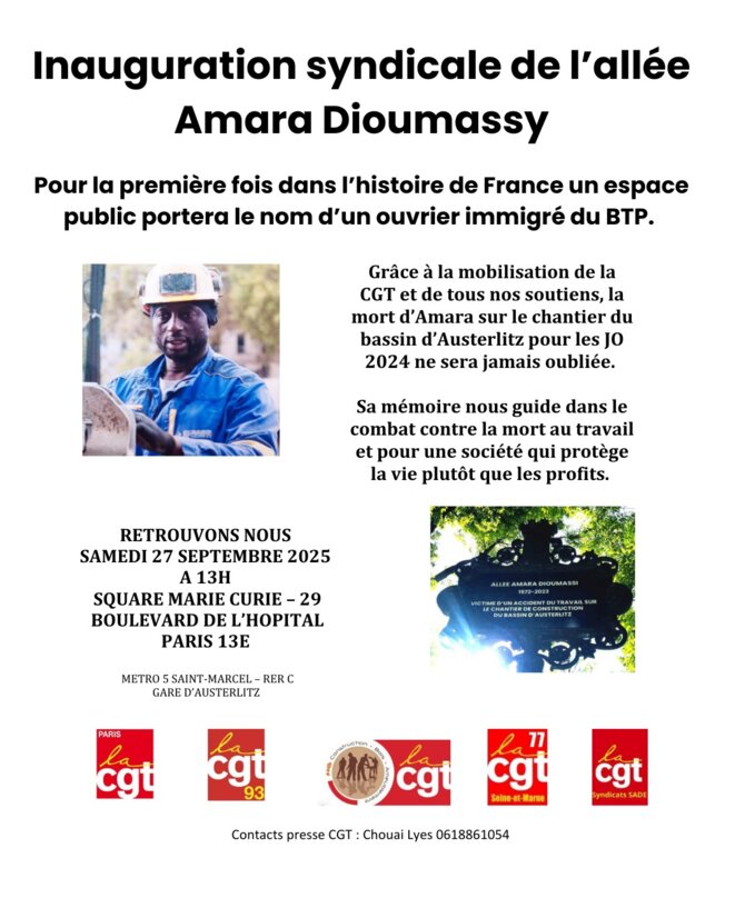 Inauguration de l'allée Amara Dioumassy, prise de parole du Réseau Eco syndicaliste