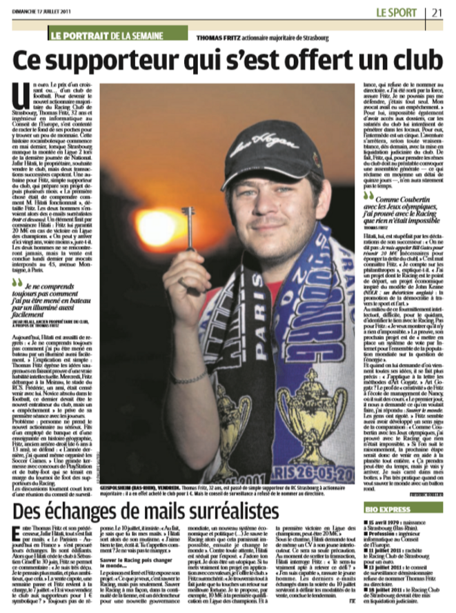 Comment on m’a volé le Racing Club de Strasbourg