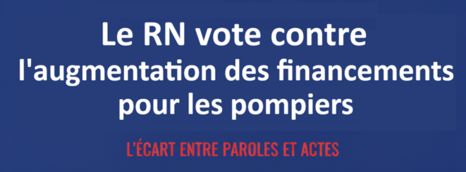Le RN vote contre l'augmentation des financements pour les pompiers