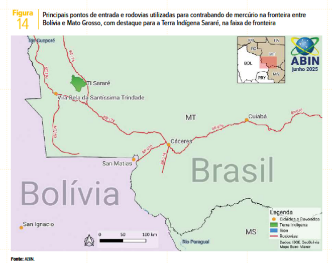 Amazonie brésilienne: le mercure illégal entre via le Mato Grosso, Rondônia et l'Acre