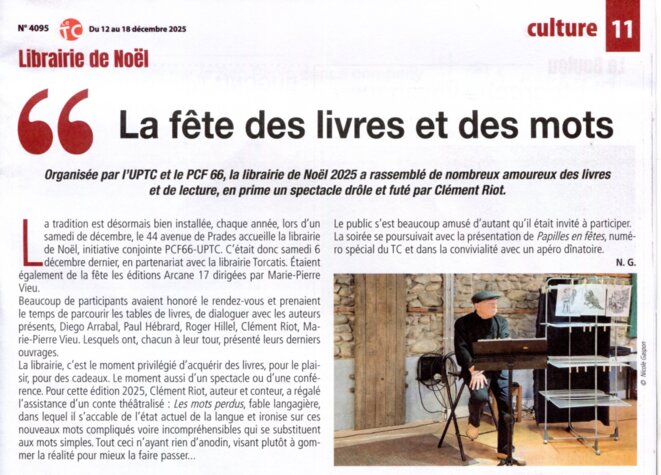 Les Mots perdus : fable langagière... à la librairie de noël du "Travailleur catalan" Les Mots perdus : fable langagière... à la librairie de noël du "Travailleur catalan"