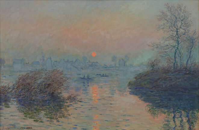 Coucher de soleil à Lavacourt, effet d'hiver par Monet (2010)