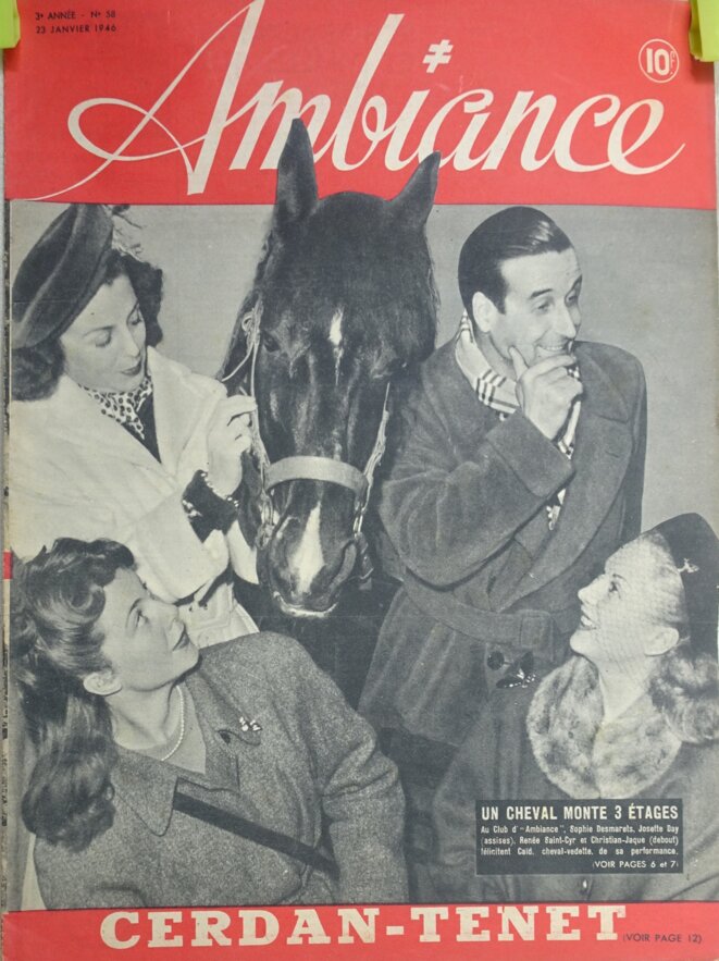 1946_AMBIANCE du 23 janvier_Un cheval monte trois étages