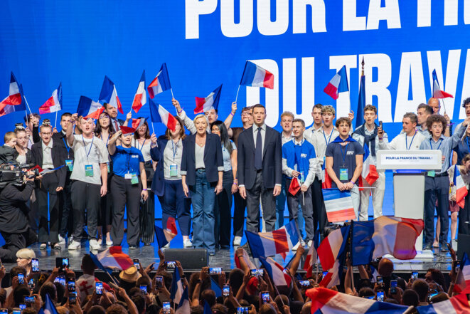 À Mâcon, Marine Le Pen et Jordan Bardella tentent d’accorder leurs violons sur l’économie avant 2027