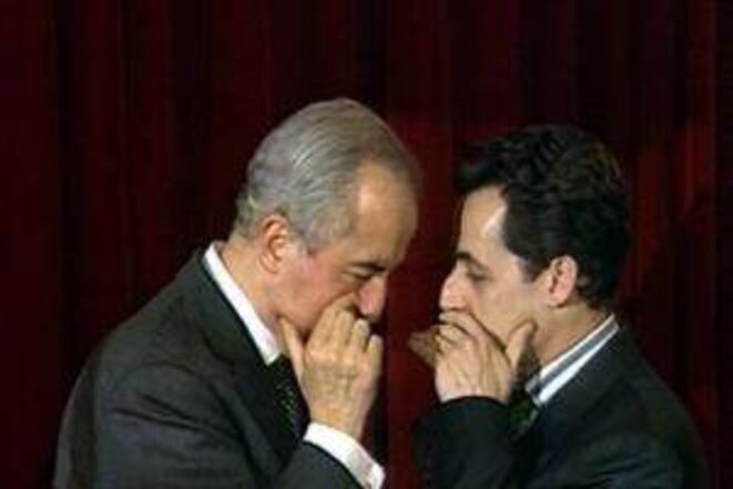 Keeping things private: Edouard Balladur (left) in conversation with Nicolas Sarkozy. © DR
