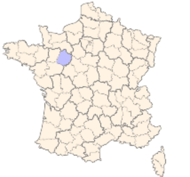 The Sarthe (highlighted in blue). © DR. The Sarthe (highlighted in blue). © DR.
