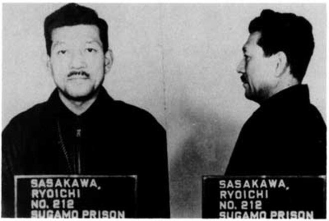 War criminal: Ryoichi Sasakawa pictured after his arrest. © DR
