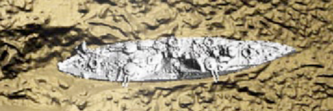 Image numérique du /Danton /obtenue à partir de données multi-faisceaux. Opération Galsi/Fugro Image numérique du /Danton /obtenue à partir de données multi-faisceaux. Opération Galsi/Fugro