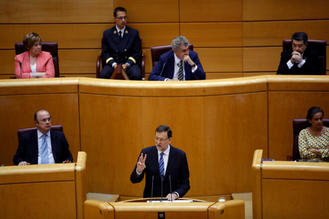 Mariano Rajoy en el Senado el 1 de agosto. © Susana Vera/Reuters