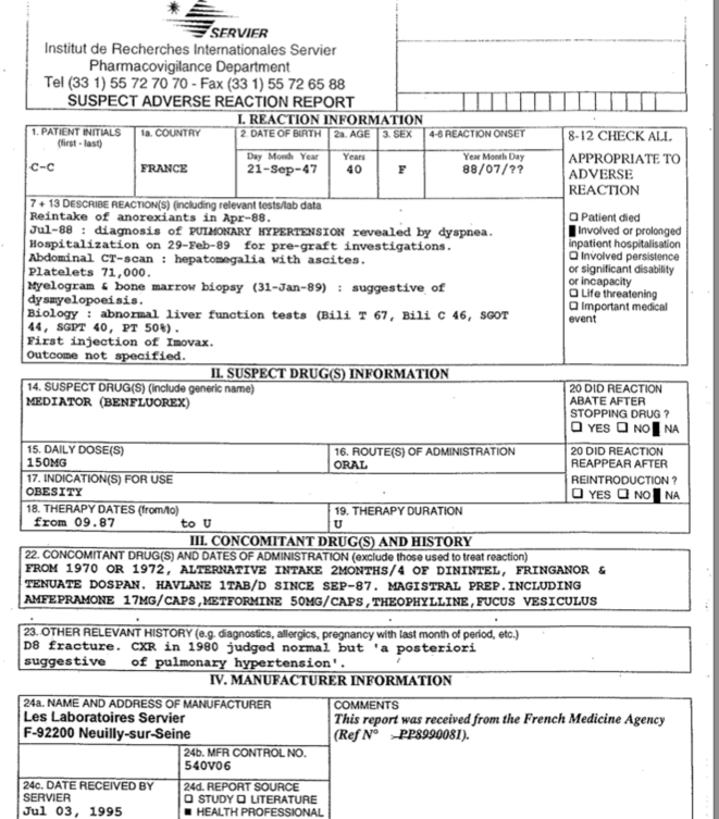 La fiche établie par Servier La fiche établie par Servier