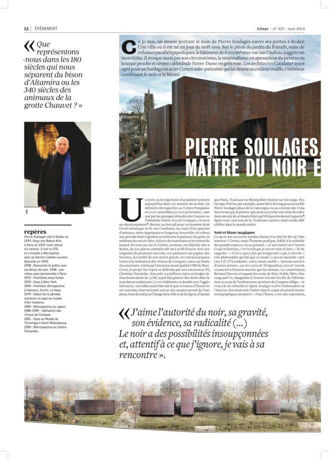 musee pierre soulages in cesar 327 du 2 mai 2014 © JOURNAL CESAR musee pierre soulages in cesar 327 du 2 mai 2014 © JOURNAL CESAR