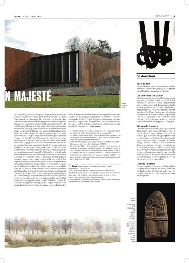 musee pierre soulages in cesar 327 du 2 mai 2014 © JOURNAL CESAR musee pierre soulages in cesar 327 du 2 mai 2014 © JOURNAL CESAR