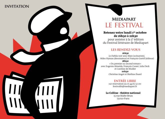 Enard, Angot, Guérif... ils sont tous lundi au festival littéraire de Mediapart