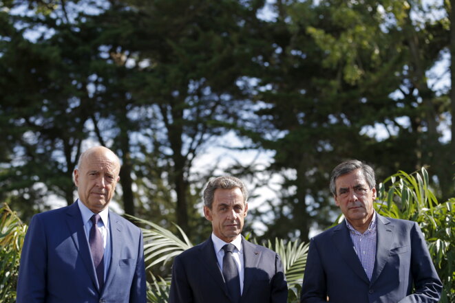 Alain Juppé, Nicolas Sarkozy et François Fillon à La Baule (Loire-Atlantique), le 5 septembre. © Reuters Alain Juppé, Nicolas Sarkozy et François Fillon à La Baule (Loire-Atlantique), le 5 septembre. © Reuters