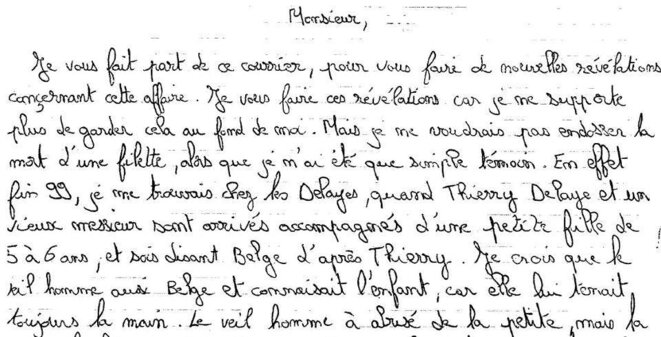 Daniel Legrand écrit au Juge Burgaud © extrait du livre de Jacques Thomet Daniel Legrand écrit au Juge Burgaud © extrait du livre de Jacques Thomet