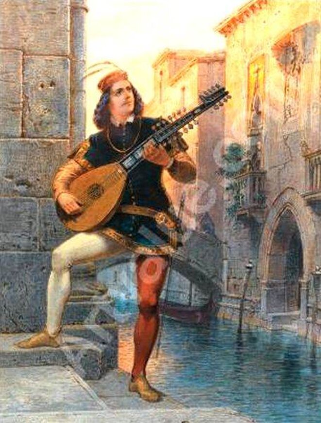 Joueur de mandoline à Venise Joueur de mandoline à Venise