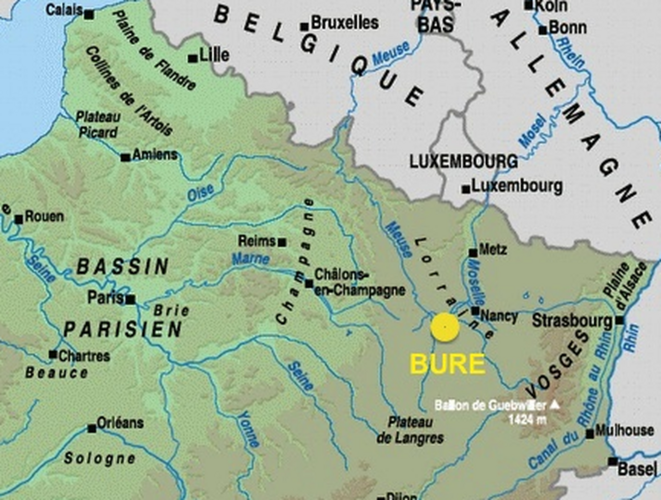 Le village de Bure (Meuse) est à 80km à l’ouest de Nancy Le village de Bure (Meuse) est à 80km à l’ouest de Nancy