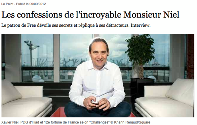 Xavier Niel, interview 09/09/12 © Le Point Xavier Niel, interview 09/09/12 © Le Point