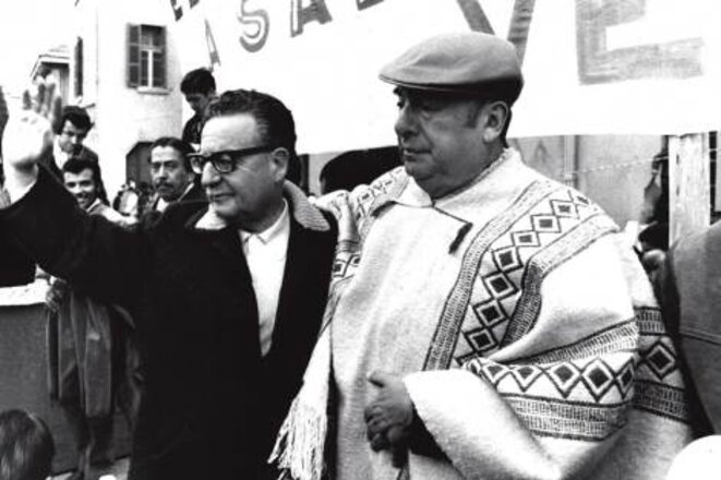 Le poète Pablo Neruda avec son ami le président Salvador Allende © elmundo.es Le poète Pablo Neruda avec son ami le président Salvador Allende © elmundo.es