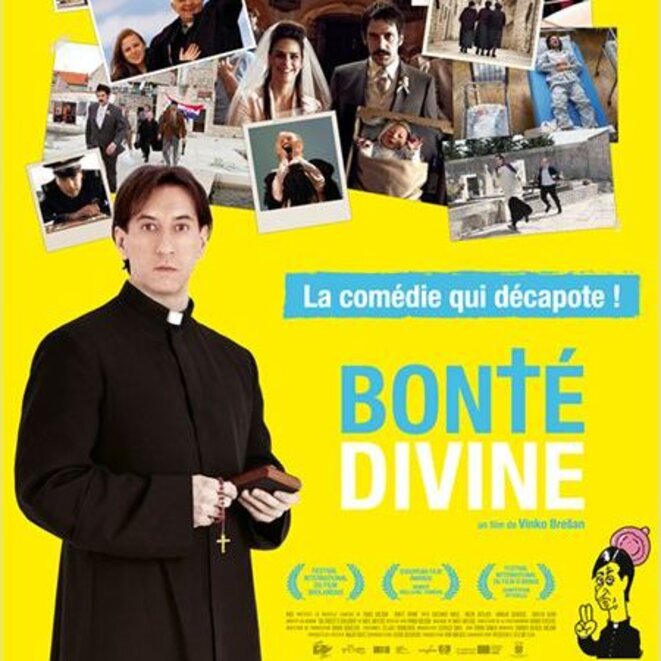Version française de l'affiche du film Bonté Divine Version française de l'affiche du film Bonté Divine