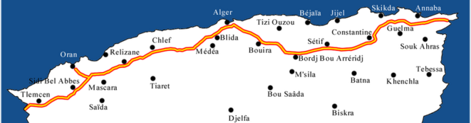 Le tracé de l'autoroute. Le tracé de l'autoroute.