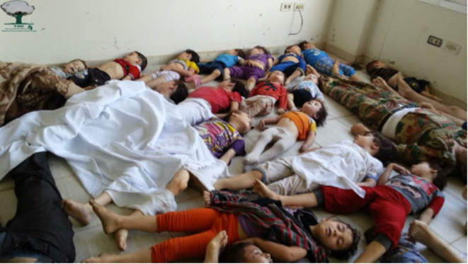 Victimes à l'hôpital de Kafr Batna. © Violation documentation center Victimes à l'hôpital de Kafr Batna. © Violation documentation center