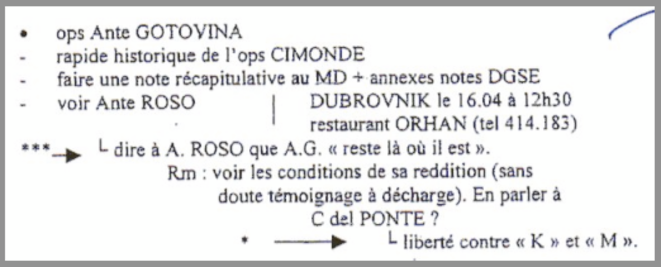 Extrait des carnets Rondot. Extrait des carnets Rondot.