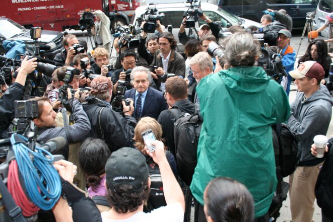 Benjamin Brafman, avocat de DSK, dimanche soir à New York. © Iris Derœux Benjamin Brafman, avocat de DSK, dimanche soir à New York. © Iris Derœux