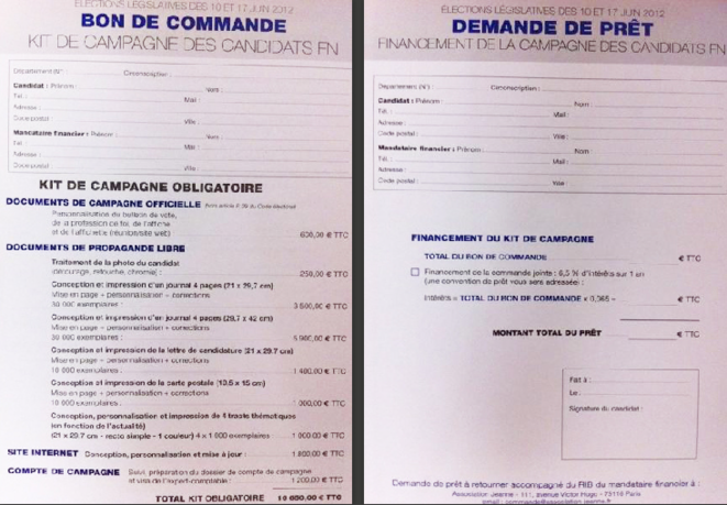 Le kit de campagne lors des élections législatives de 2012. Le kit de campagne lors des élections législatives de 2012.