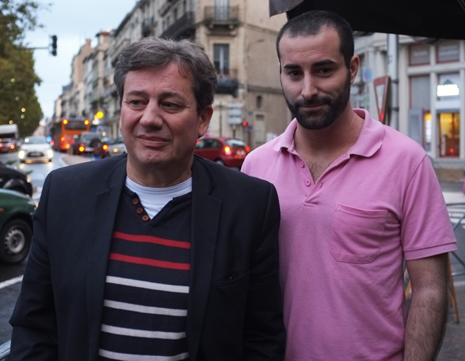 Christophe Coquemont et Cyril Hennion, militants socialistes de l'Union citoyenne humaniste de Béziers. © M.T. / Mediapart Christophe Coquemont et Cyril Hennion, militants socialistes de l'Union citoyenne humaniste de Béziers. © M.T. / Mediapart