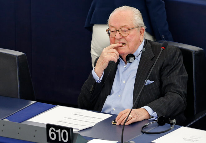 Jean-Marie Le Pen au parlement européen le 19 mai. © Reuters Jean-Marie Le Pen au parlement européen le 19 mai. © Reuters