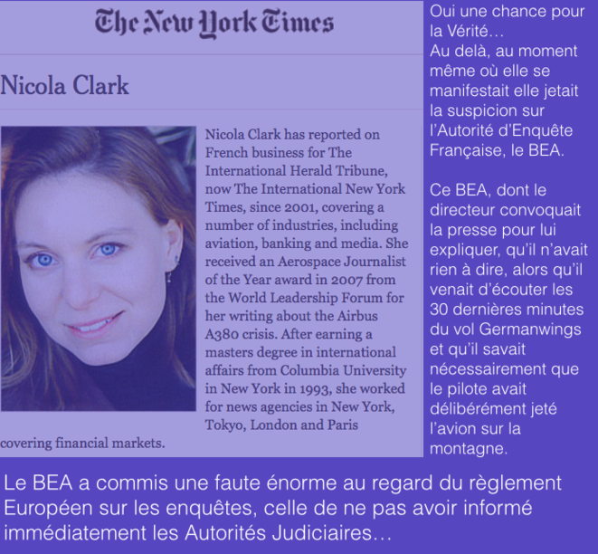 Nicola Clark du New York Times : Une chance pour la Vérité
