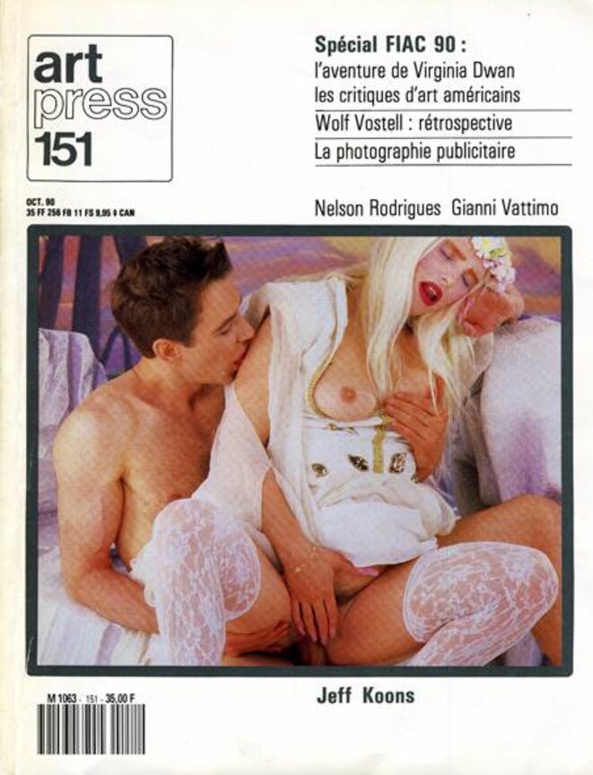 Jeff Koons avec la Ciccilolina, déjà en couverture d'art press, en 1990 Jeff Koons avec la Ciccilolina, déjà en couverture d'art press, en 1990