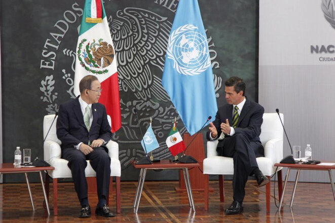 Ban Ki-moon et Enrique Peña Nieto © Archive ONU