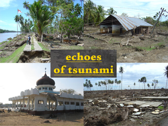 Paysages dévastés après le passage du tsunami en 2004 en Asie du sud-est Paysages dévastés après le passage du tsunami en 2004 en Asie du sud-est
