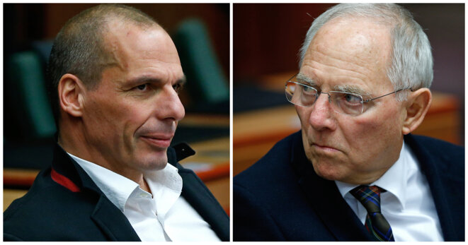 Yanis Varoufakis et Wolfgang Schäuble © Reuters