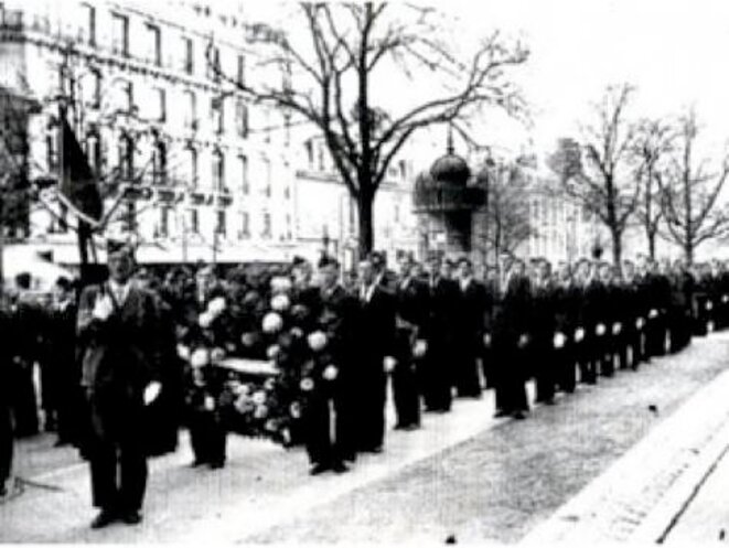 Cette photographie est la seule connue de cette manifestation. Elle a été retrouvée en 1996 par Henri Nicolo. © DR Cette photographie est la seule connue de cette manifestation. Elle a été retrouvée en 1996 par Henri Nicolo. © DR