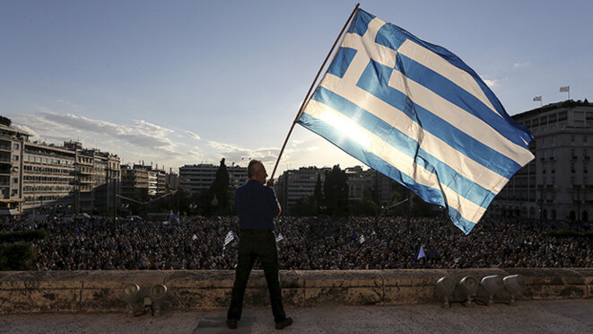 Durant la campagne pour le référendum en Grèce. © Reuters