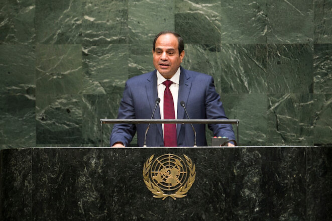 Abdel Fattah el-Sissi à la tribune de l'Assemblée générale des Nations-Unies le 24 septembre 2014 © UN Photo/Cia Pak Abdel Fattah el-Sissi à la tribune de l'Assemblée générale des Nations-Unies le 24 septembre 2014 © UN Photo/Cia Pak