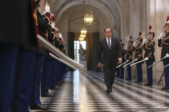 Hollande arrivant devant les assemblées réunies en Congrès lundi 16 novembre 2015 © Elysée Hollande arrivant devant les assemblées réunies en Congrès lundi 16 novembre 2015 © Elysée