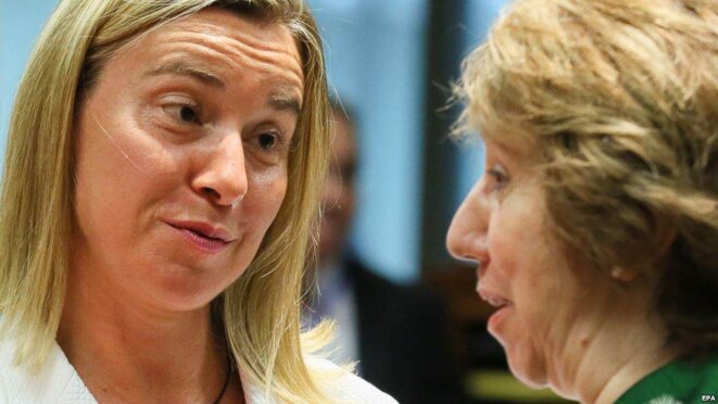 Frederica Mogherini et Catherine Ashton Frederica Mogherini et Catherine Ashton